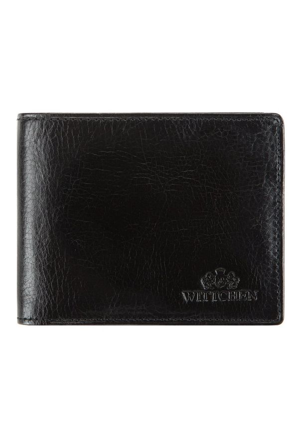 Wittchen - Męski portfel skórzany z miejscem na bilon czarny. Kolor: czarny. Materiał: skóra