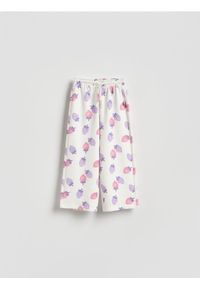 Reserved - Wzorzyste spodnie - złamana biel. Materiał: bawełna #1