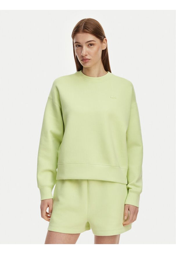 Lacoste Bluza SF0046 Zielony jasny Oversize. Kolor: zielony. Materiał: bawełna
