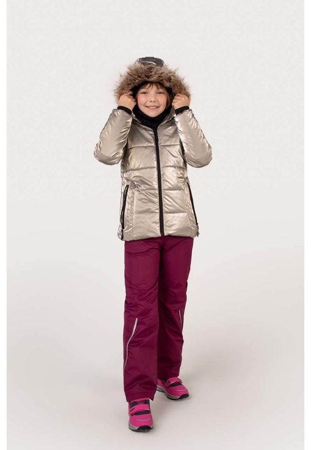 Lemon Explore kurtka narciarska dziecięca kolor biały. Typ kołnierza: kaptur. Kolor: biały. Materiał: futro. Sport: narciarstwo