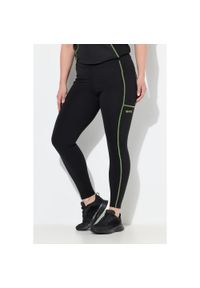 ULLA POPKEN - Damskie Legginsy sportowe neonowe szwy kieszenie z recyklingu. Kolekcja: plus size. Kolor: czarny. Materiał: materiał, poliester, elastan #1