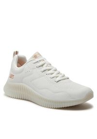 skechers - Skechers Sneakersy Bobs Geo-How Marvelous 117422/OFWT Biały. Kolor: biały. Materiał: skóra #4