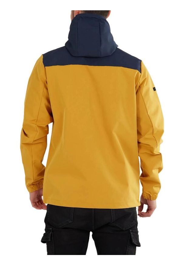 FUNDANGO - Kurtka przejściowa męska Fundango Clayton Casual. Kolor: żółty. Materiał: poliester. Wzór: aplikacja
