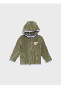 Sinsay - Puszysta kurtka z aplikacją misia na plecach - khaki. Kolekcja: plus size. Kolor: brązowy. Wzór: aplikacja #1