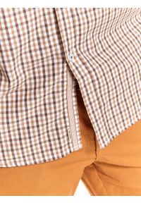 TOP SECRET - Koszula męska w kratkę. Kolor: beżowy. Materiał: tkanina, bawełna. Długość rękawa: krótki rękaw. Długość: krótkie. Wzór: kratka. Styl: wakacyjny #5
