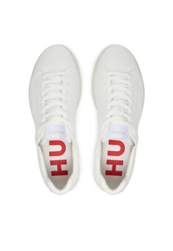 Hugo Sneakersy Riven 50523514 Biały. Kolor: biały. Materiał: skóra