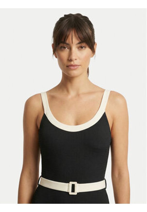 Seafolly Strój kąpielowy Band Wave 11220-305 Czarny. Kolor: czarny. Materiał: syntetyk