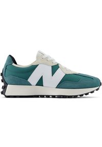 Buty unisex New Balance U327SBA – zielone. Okazja: na co dzień. Kolor: zielony. Materiał: guma, zamsz, materiał. Szerokość cholewki: normalna