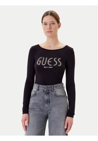 Guess Body W5YP05 K68D2 Czarny Slim Fit. Kolor: czarny. Materiał: wiskoza