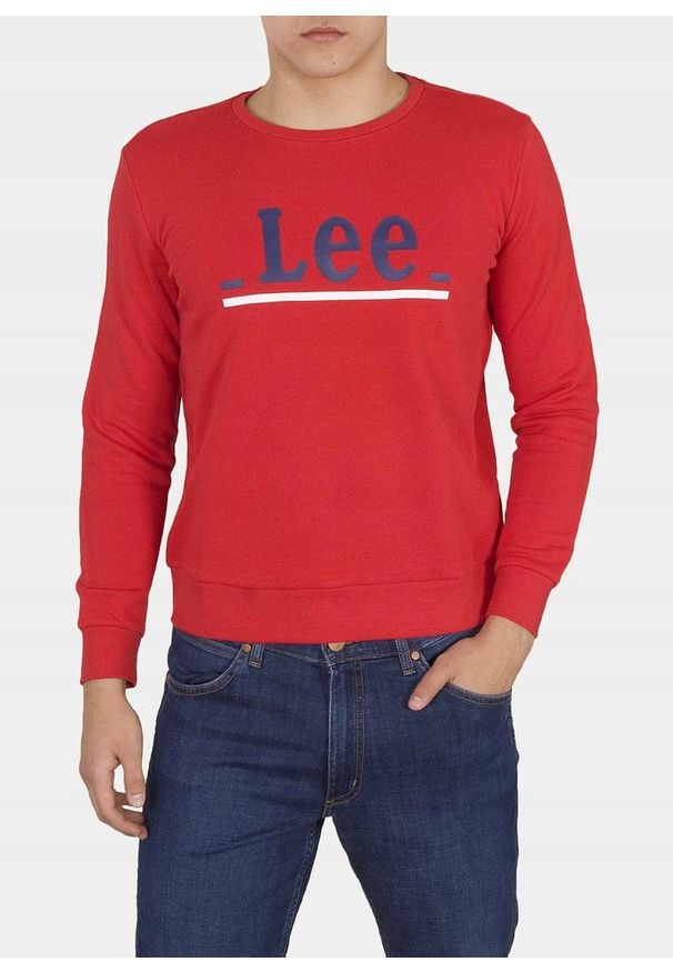 Lee - LEE CREW LOGO REGULAR FIT MĘSKA BLUZA KLASYCZNA LOGO L36JEIEF. Styl: klasyczny