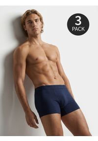 Sinsay - Bawełniane bokserki long 3 pack - granatowy. Kolor: niebieski. Materiał: bawełna