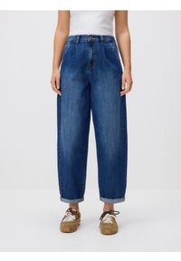 Reserved - Jeansy barrel leg - niebieski. Kolor: niebieski #1