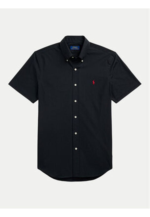 Polo Ralph Lauren Koszula 710945315003 Czarny Custom Fit. Typ kołnierza: polo. Kolor: czarny. Materiał: bawełna
