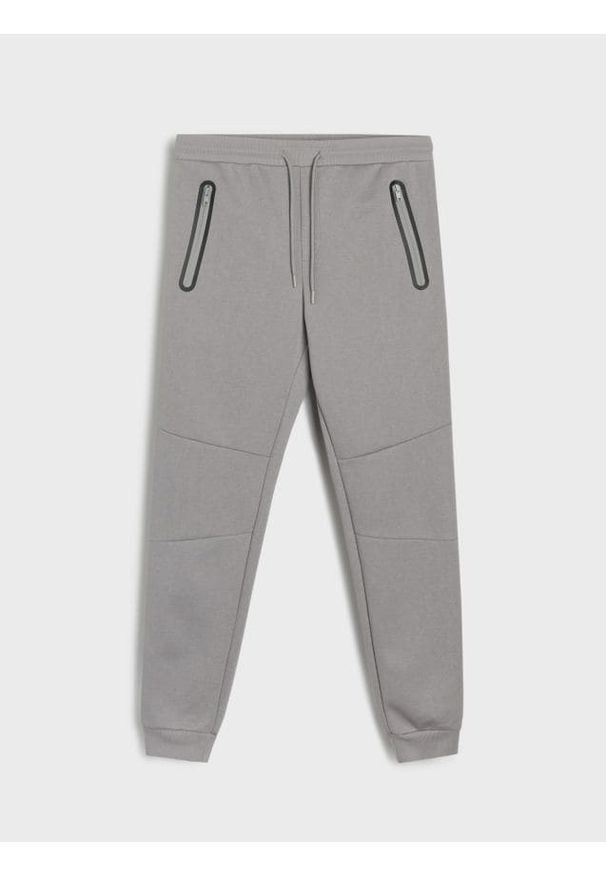Sinsay - Sportowe spodnie dresowe z przeszyciami - szary. Kolor: szary. Materiał: dresówka. Styl: sportowy