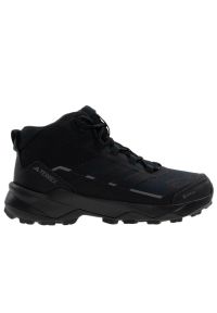 Adidas - Buty męskie adidas Terrex Skychaser AX5 Mid GTX JQ2207 - czarne. Zapięcie: pasek. Kolor: czarny. Materiał: materiał, syntetyk, guma. Szerokość cholewki: normalna. Technologia: Gore-Tex. Wzór: paski, aplikacja. Model: Adidas Terrex. Sport: turystyka piesza