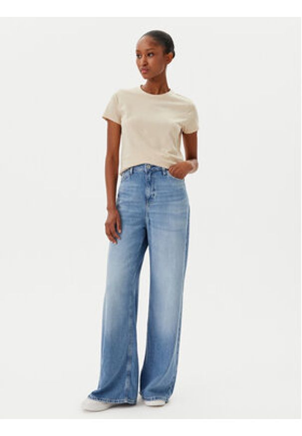 BOSS T-Shirt C_Elogo_20 50541343 Beżowy Slim Fit. Kolor: beżowy. Materiał: bawełna