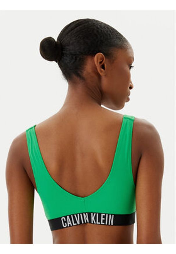 Calvin Klein Swimwear Góra od bikini KW0KW02745 Zielony. Kolor: zielony. Materiał: syntetyk