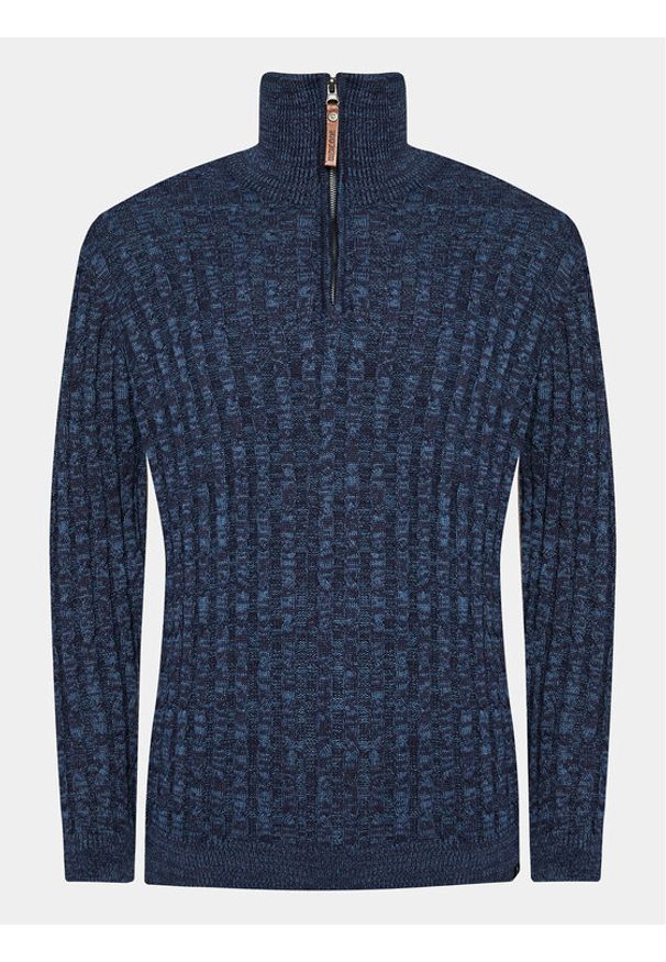INDICODE Sweter Rufus 35-026 Granatowy Regular Fit. Kolor: niebieski. Materiał: bawełna