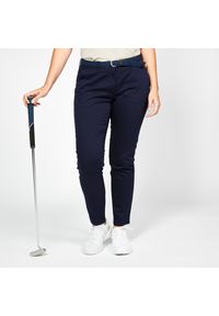 INESIS - Spodnie do golfa chino damskie Inesis MW500 bawełniane. Kolor: niebieski. Materiał: bawełna, poliester, materiał, elastan. Sport: golf