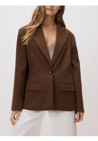 Reserved - Marynarka z dodatkiem wełny - brązowy. Kolor: brązowy. Materiał: wełna #1