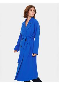 Saint Tropez Płaszcz przejściowy 30512308 Niebieski Oversize. Kolor: niebieski. Materiał: wiskoza #1