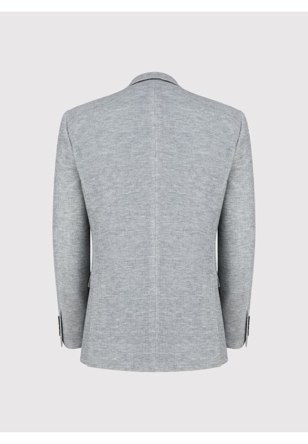 Pako Lorente - PAKO LORENTE - Szara marynarka melanż z dzianiny. Kolor: szary. Materiał: dzianina. Wzór: melanż. Sezon: jesień