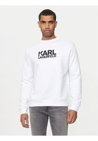 Karl Lagerfeld - KARL LAGERFELD Bluza 705091 543917 Biały Regular Fit. Typ kołnierza: dekolt w karo. Kolor: biały. Materiał: bawełna