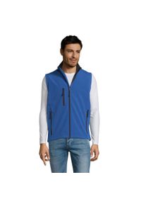 SOL'S - Męska Kamizelka Bez Rękawów Rallye Softshell. Kolor: niebieski. Materiał: softshell. Długość rękawa: bez rękawów