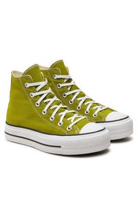 Converse Trampki Chuck Taylor All Star Lift Platform Hi A08286C Zielony. Kolor: zielony. Materiał: materiał. Obcas: na platformie #5