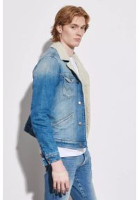 Wrangler - WRANGLER 124MJ SHERPA MĘSKA KURTKA JEANSOWA GREEN GRASS W4MS1027I 112320794. Materiał: jeans #4