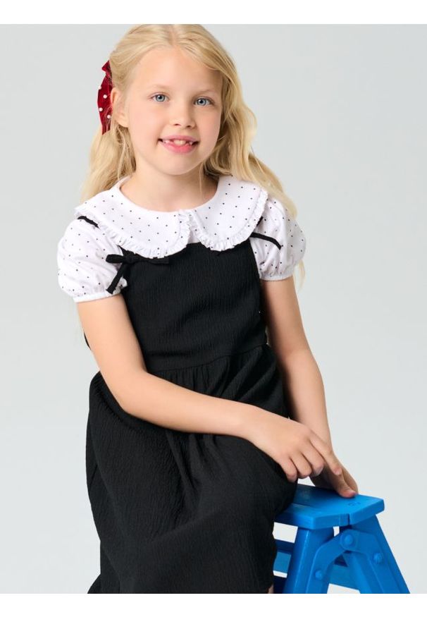 Sinsay - Koszulka z kołnierzykiem - biały. Kolor: biały