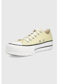 Converse tenisówki Chuck Taylor All Star Lift Ox damskie kolor żółty. Nosek buta: okrągły. Zapięcie: sznurówki. Kolor: żółty. Materiał: guma. Obcas: na platformie #4