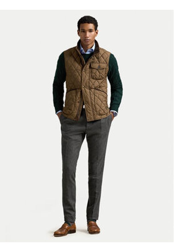 Polo Ralph Lauren Kamizelka 710940375006 Brązowy Regular Fit. Typ kołnierza: polo. Kolor: brązowy. Materiał: syntetyk