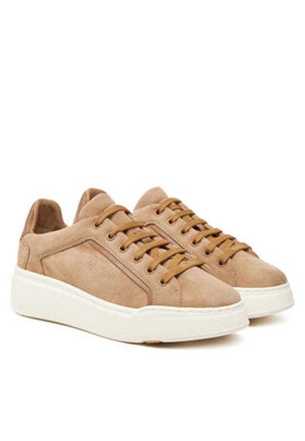 Max Mara Sneakersy 2514761011650 Brązowy. Kolor: brązowy. Materiał: skóra