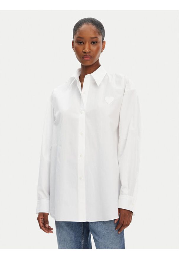 Hugo - HUGO Koszula Elisana 50542985 Biały Relaxed Fit. Kolor: biały. Materiał: bawełna