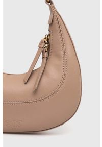 Pinko torebka skórzana kolor beżowy. Kolor: beżowy. Materiał: skórzane #6