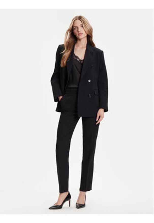 Luisa Spagnoli Spodnie materiałowe Otre 542530 Czarny Regular Fit. Kolor: czarny. Materiał: syntetyk