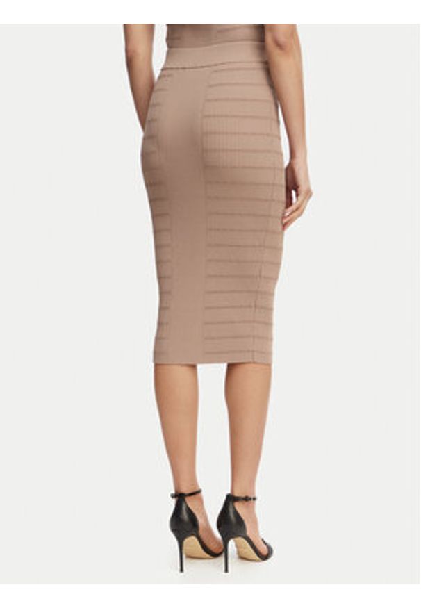 Guess Spódnica ołówkowa W5YD66 Z0130 Brązowy Slim Fit. Kolor: brązowy. Materiał: wiskoza