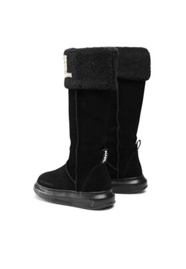 Karl Lagerfeld - KARL LAGERFELD Kozaki KL44582 Czarny. Kolor: czarny. Materiał: zamsz, skóra