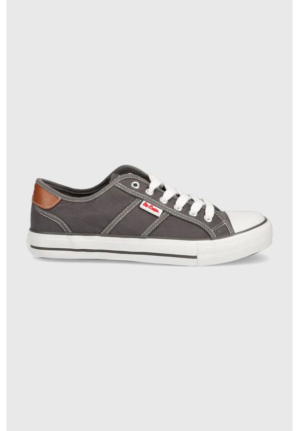 Lee Cooper tenisówki męskie kolor szary. Zapięcie: sznurówki. Kolor: szary. Materiał: guma