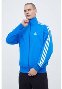 adidas Originals bluza męska kolor niebieski z aplikacją. Kolor: niebieski. Materiał: materiał. Wzór: aplikacja #1