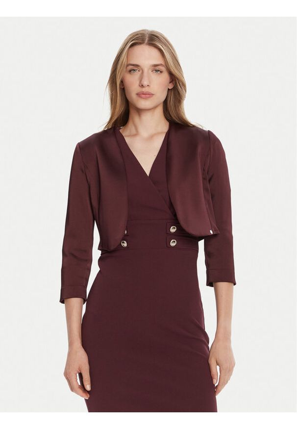 Rinascimento Bolerko CFC0125060003 Bordowy Regular Fit. Kolor: czerwony. Materiał: syntetyk