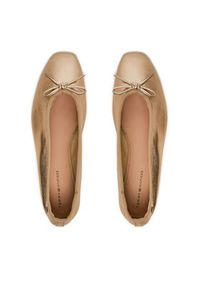 TOMMY HILFIGER - Tommy Hilfiger Baleriny Ballerina Soft Leather Metallic FW0FW08452 Złoty. Kolor: złoty. Materiał: skóra #2