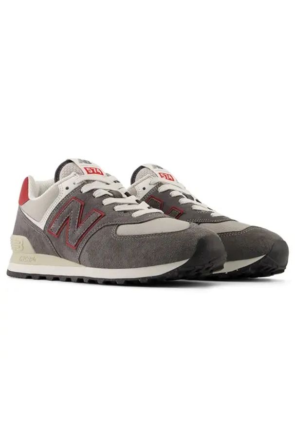 New Balance U574QGY Sneakersy męskie. Okazja: na co dzień. Kolor: szary. Materiał: zamsz, materiał, syntetyk, guma. Szerokość cholewki: normalna. Model: New Balance 574
