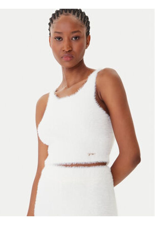 Guess Top O5BR01 Z1282 Écru Regular Fit. Materiał: syntetyk