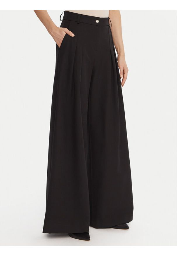 Maryley Spodnie materiałowe 25IB579/43NE Czarny Regular Fit. Kolor: czarny. Materiał: syntetyk