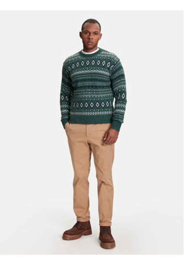 United Colors of Benetton - United Colors Of Benetton Sweter 1137K107V Zielony Regular Fit. Kolor: zielony. Materiał: wełna