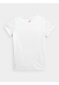 4f - T-shirt dziewczęcy (122-164). Kolor: biały. Materiał: dzianina, bawełna #2