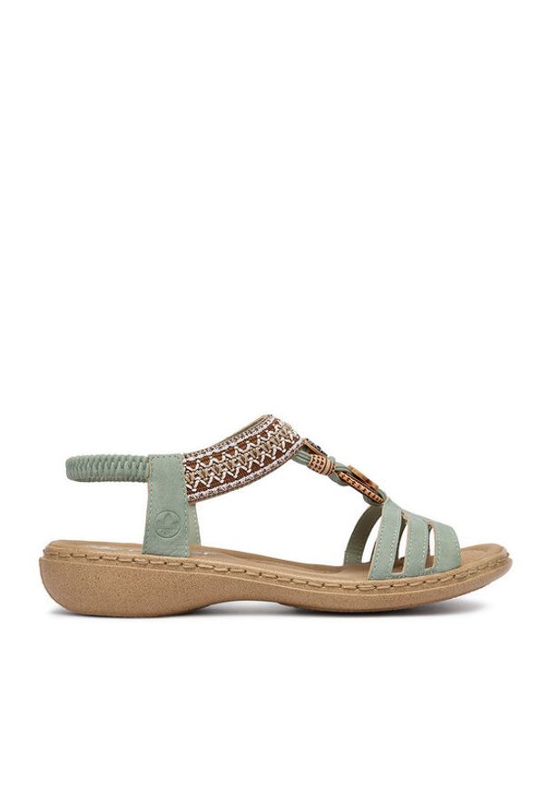 Rieker Sandały CEO-61855-52 Zielony jasny. Kolor: zielony. Materiał: skóra