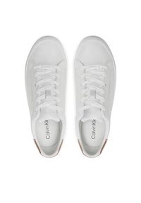 Calvin Klein Sneakersy Vulc Lace Up Saff Fox W/Met Bt HW0HW02104 Biały. Kolor: biały. Materiał: skóra